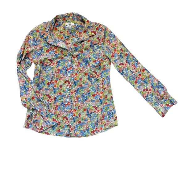 J. Crew Tops - J. Crew Multicolor Floral Button Up Shirt Size Medium